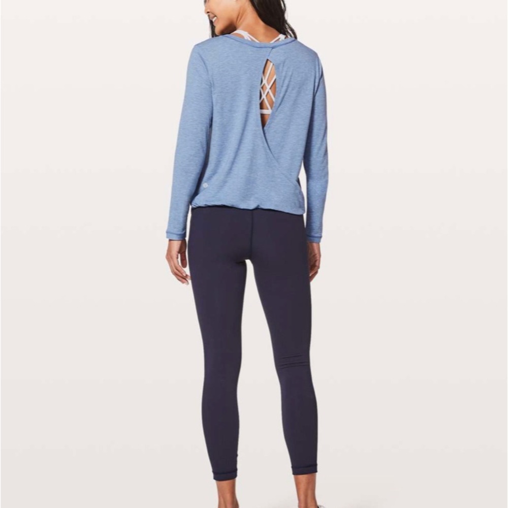 Lululemon Wild Twist Long Sleeve Heathered Moroccan Blue Size 6